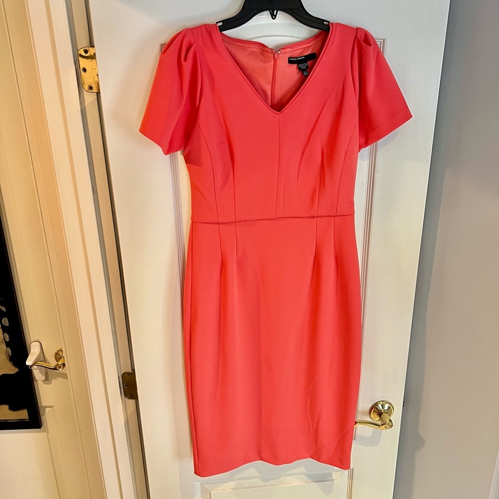 Maggy London Short Sleeve Crepe Midi Dress